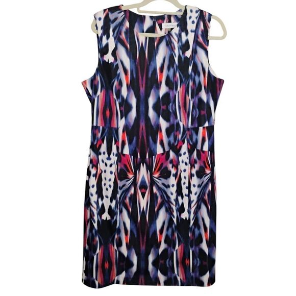 Calvin Klein Sheath Dress Sleeveless Tie Dye Size 14 - Picture 6 of 13